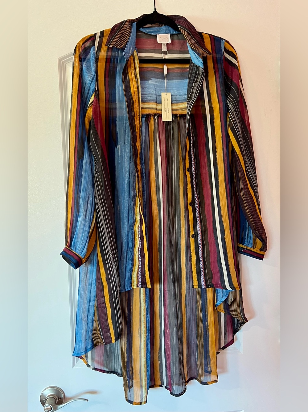 NWT Multi-Color Striped Sheer Women’s Dress Shirt